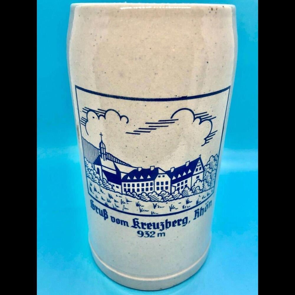 Vintage Gruss vom Kreuzberg, Rhon 932 m Stoneware Beer Mug  Germany